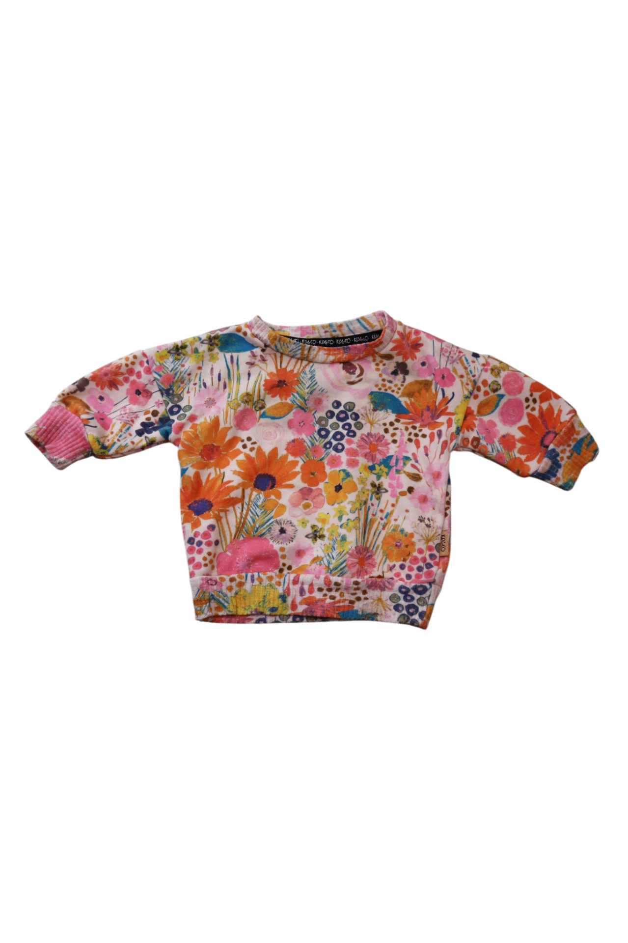 Kip & Co Jumper, Pink Multi Floral, 3-6M