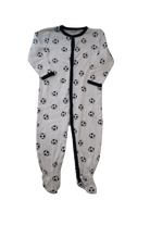 name it Jumpsuit, White w Black Soccer, 9-12M