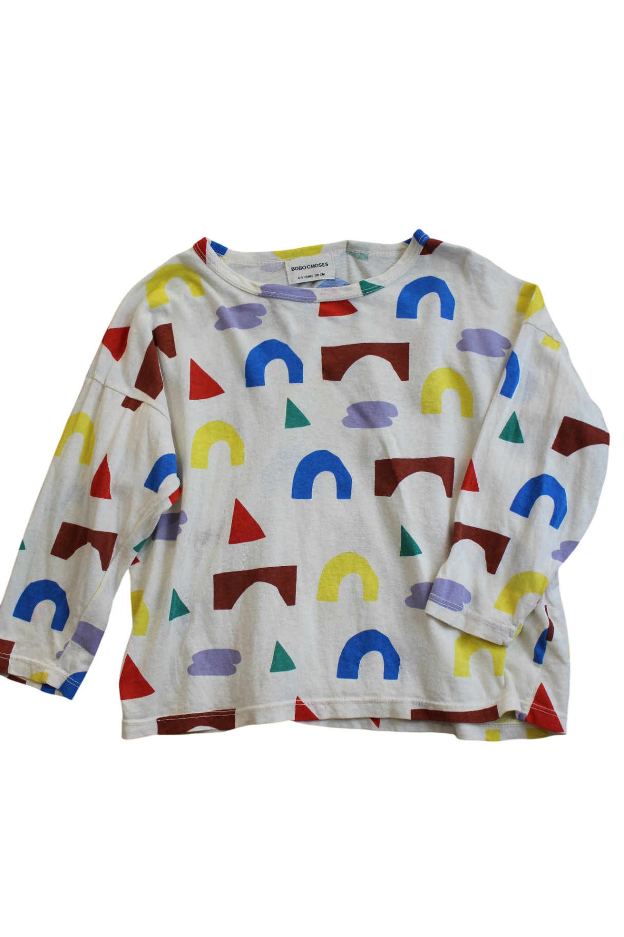 Bobo Choses Long-Sleeve T-Shirt, white, 4-5