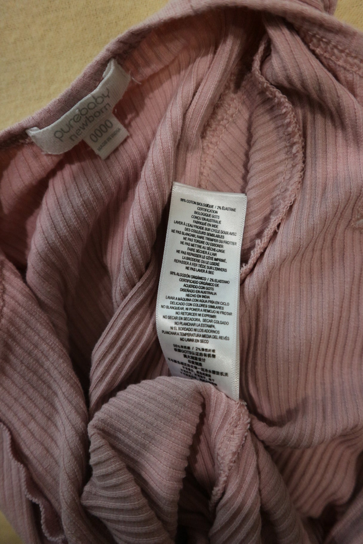 Purebaby Jumpsuit, Dusty pink, 0000