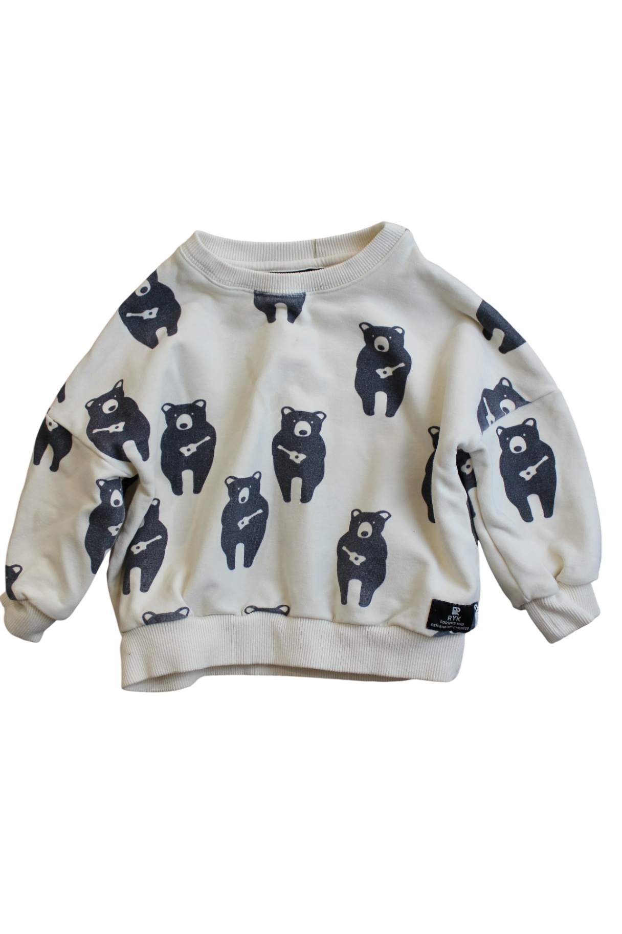 Rock Your Kid Jumper, Cream with navy bears, 2