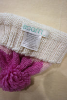 Acorn Hat, Cream, pink and purple, M
