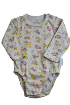 Purebaby Bodysuit, Cream with pink and yellow floral print, 00