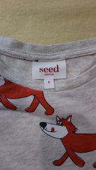 Seed Heritage Long-Sleeve T-Shirt, Grey with Red Print, 8