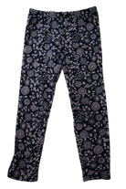 Nature Baby Knit Leggings, Navy blue with floral print, 4