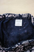 Nature Baby Knit Leggings, Navy blue with floral print, 4