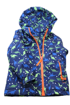 Gelert Jacket, Navy blue with green and blue dinosaur print and orange accents, 2-3
