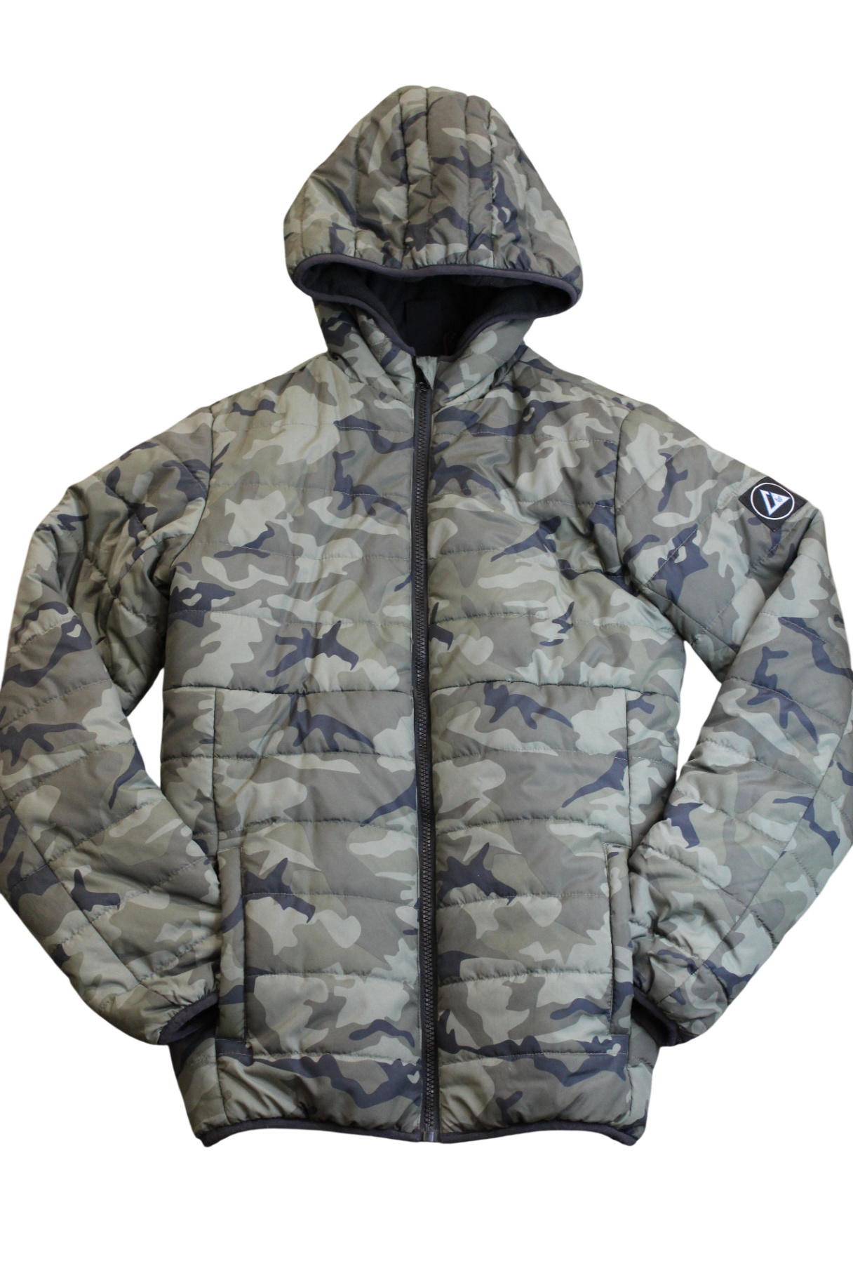 Bauhaus Puffer Jacket, green camouflage, 14