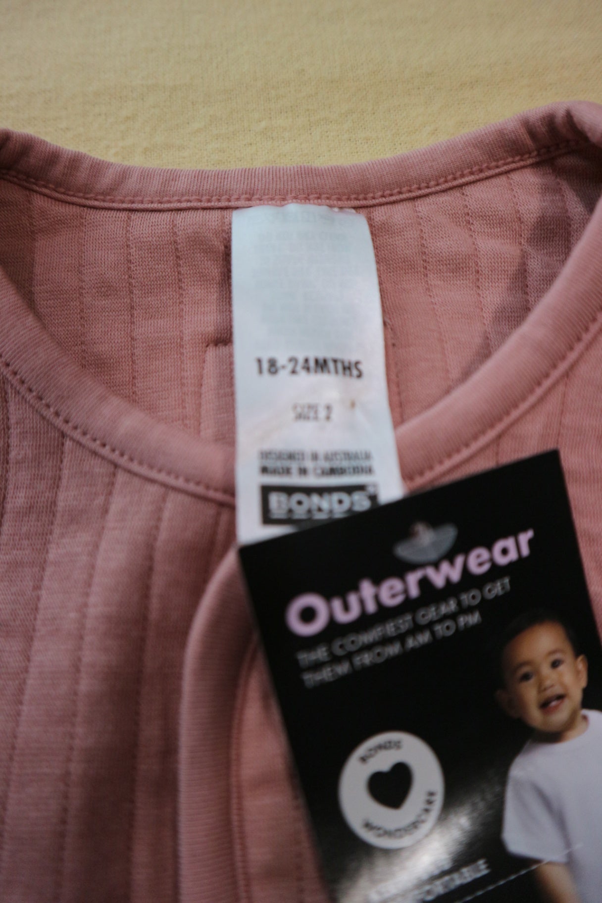 Bonds Sleeveless Jacket, Dusty pink, 2