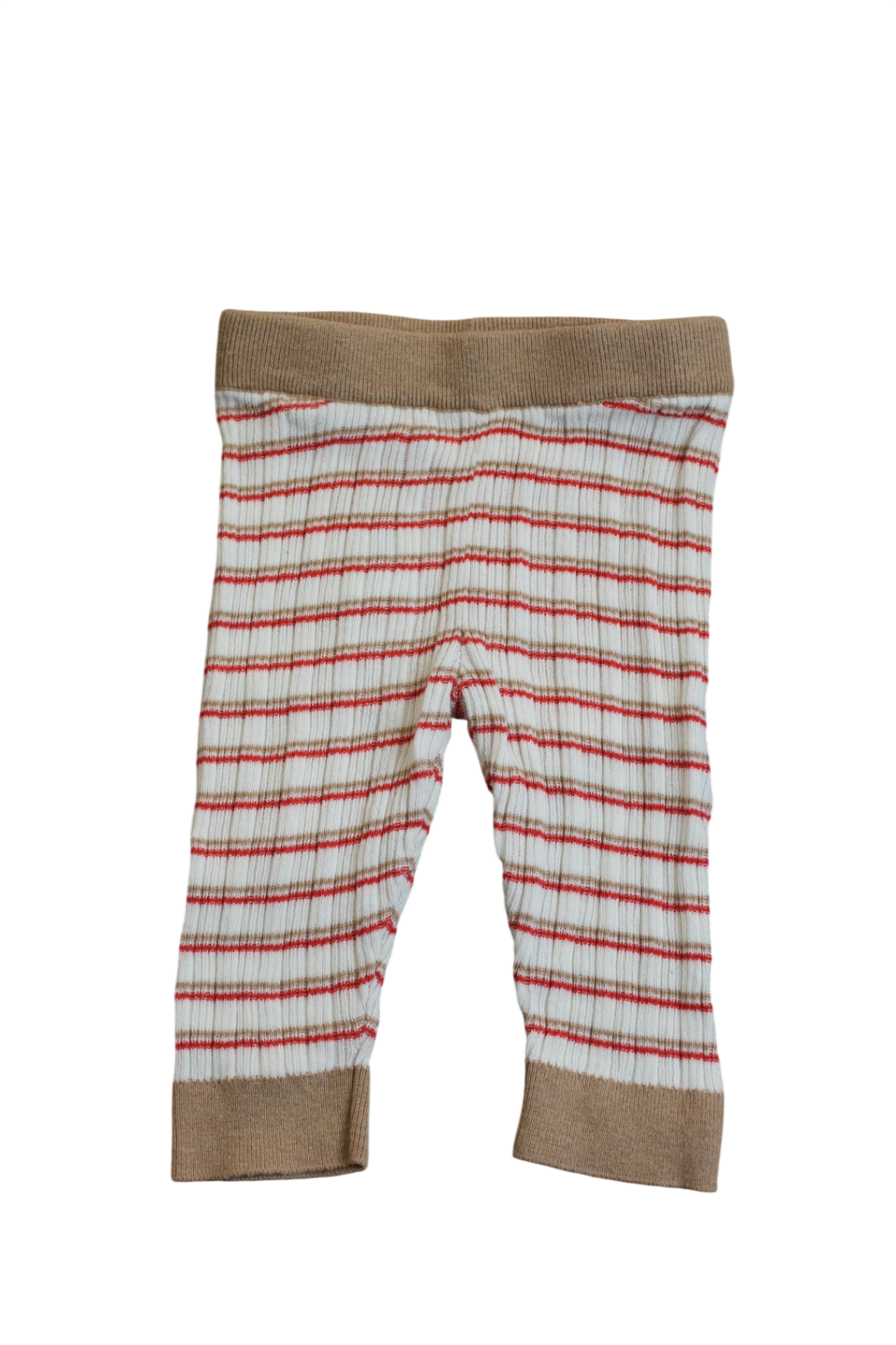 Seed Knit Leggings, Cream, brown, red stripe, 000