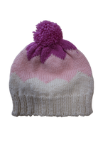 Acorn Hat, Cream, pink and purple, M