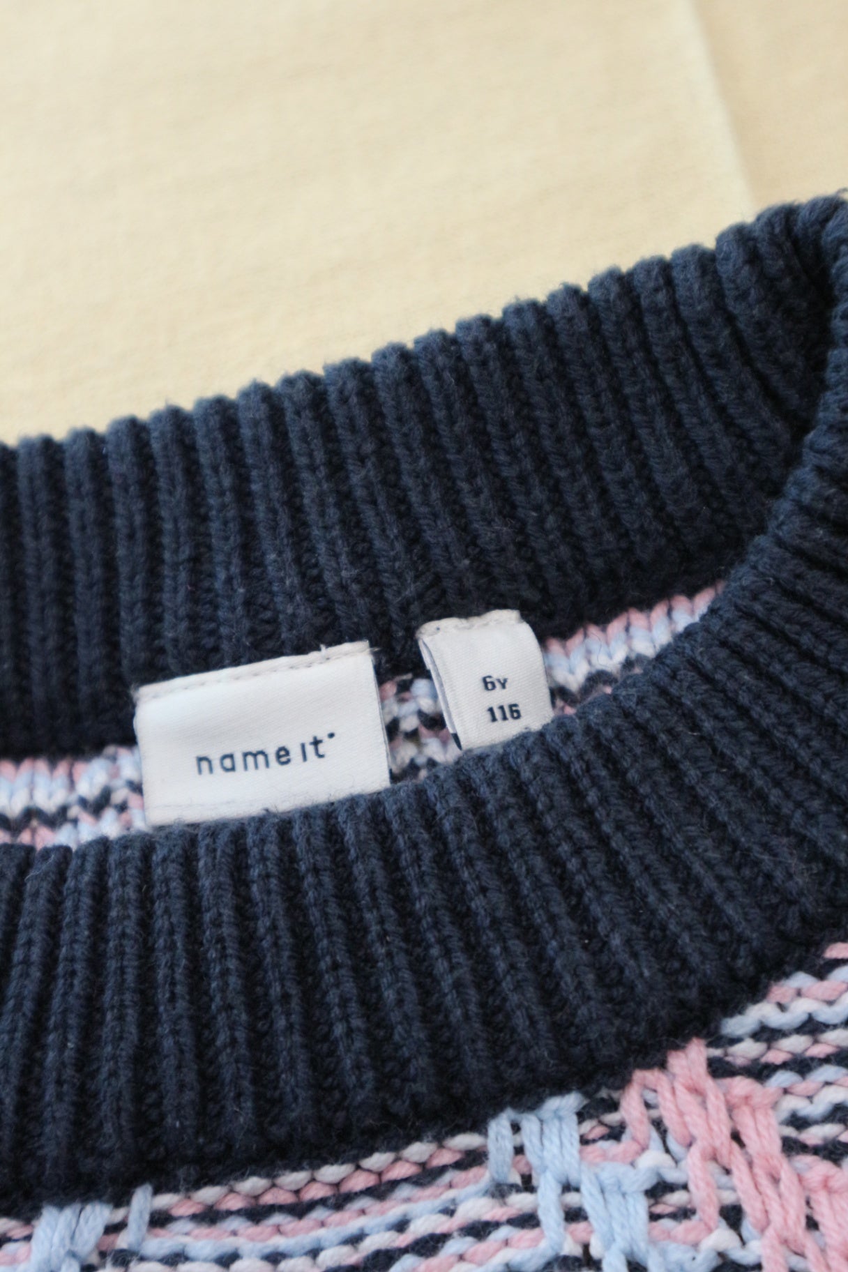 Name It Jumper, Black, Pink and Light Blue, 6