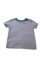 David Jones T-Shirt, Light grey with blue-green trim, 2