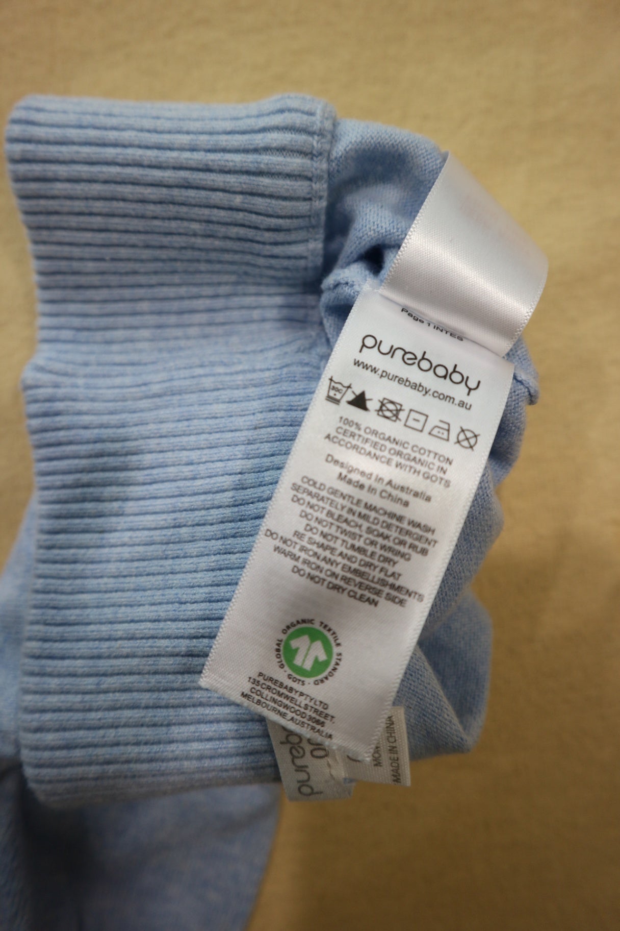 Purebaby Knit Leggings, Light Blue, 000