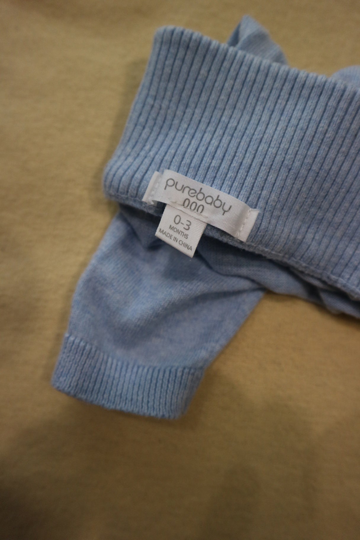 Purebaby Knit Leggings, Light Blue, 000