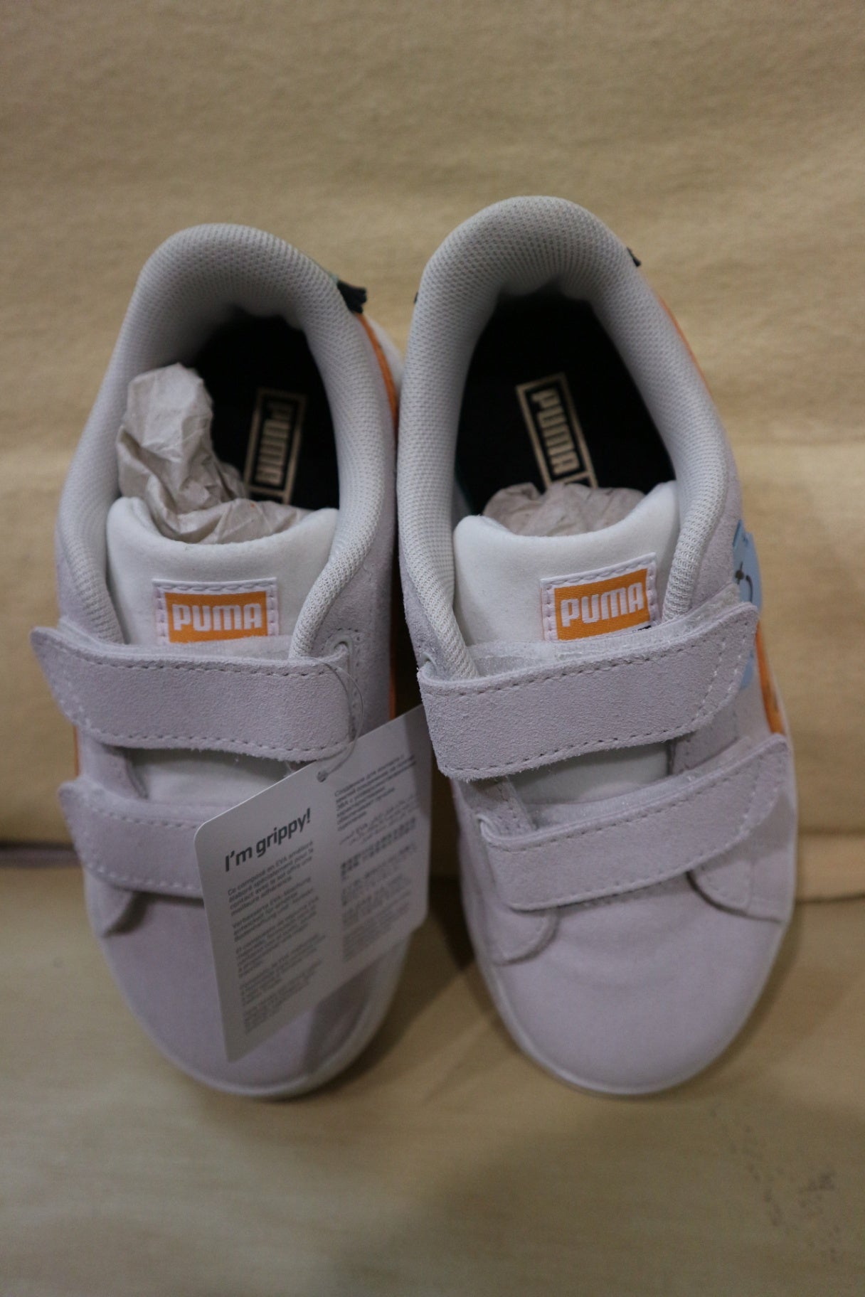 Puma Sneakers, White, grey, orange, teal, US 12/EUR 29