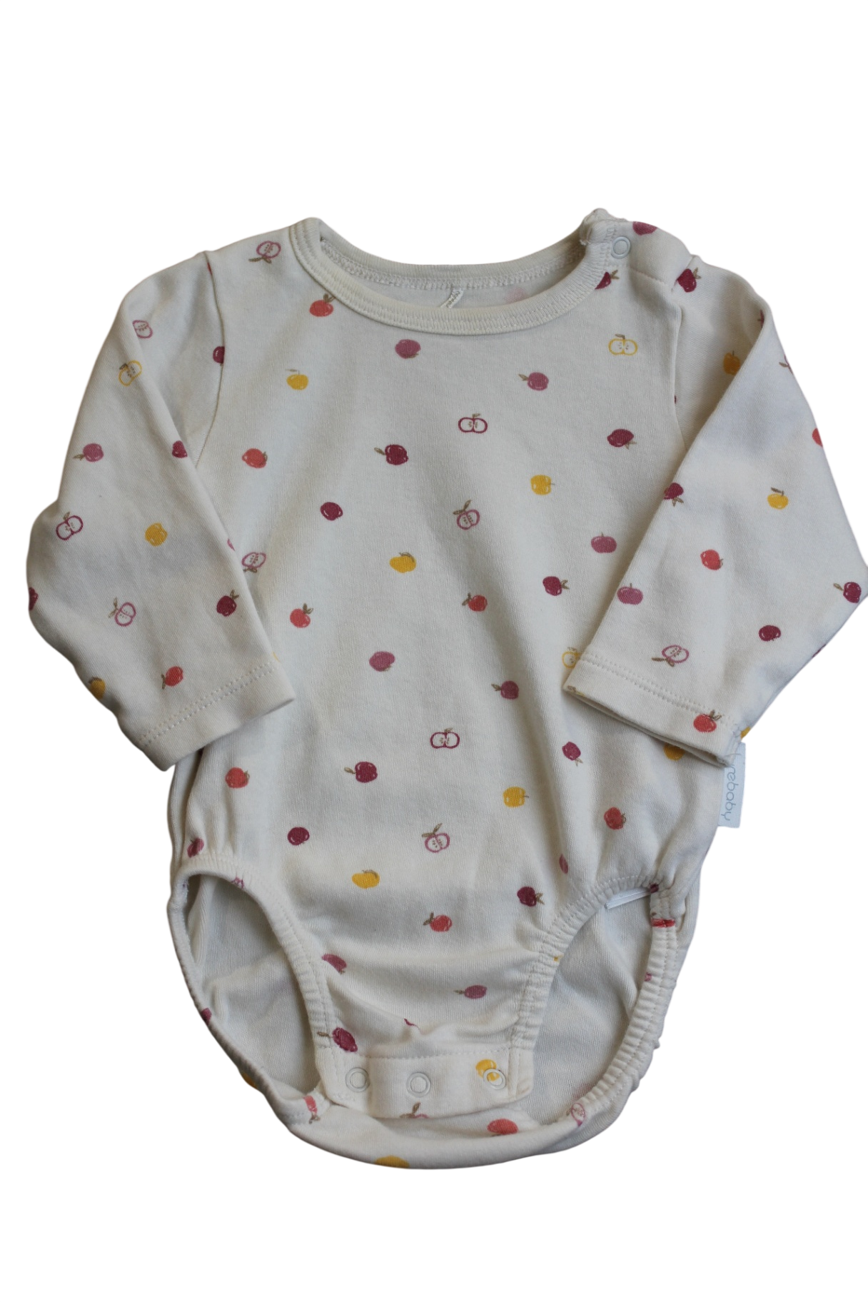Purebaby Bodysuit, Cream with multicolour print, 00