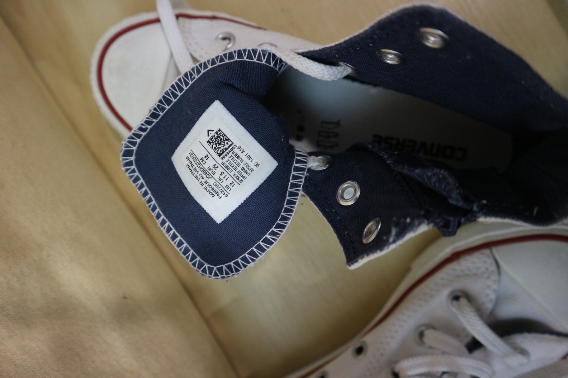 Converse Shoes, White, navy and red, US 12/EUR 29