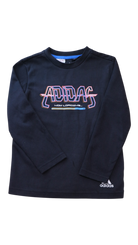 Adidas Long-Sleeve T-Shirt, Black, 7-8