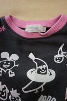 Lenn Label Tracksuit Set, Charcoal grey with pink accents, 0