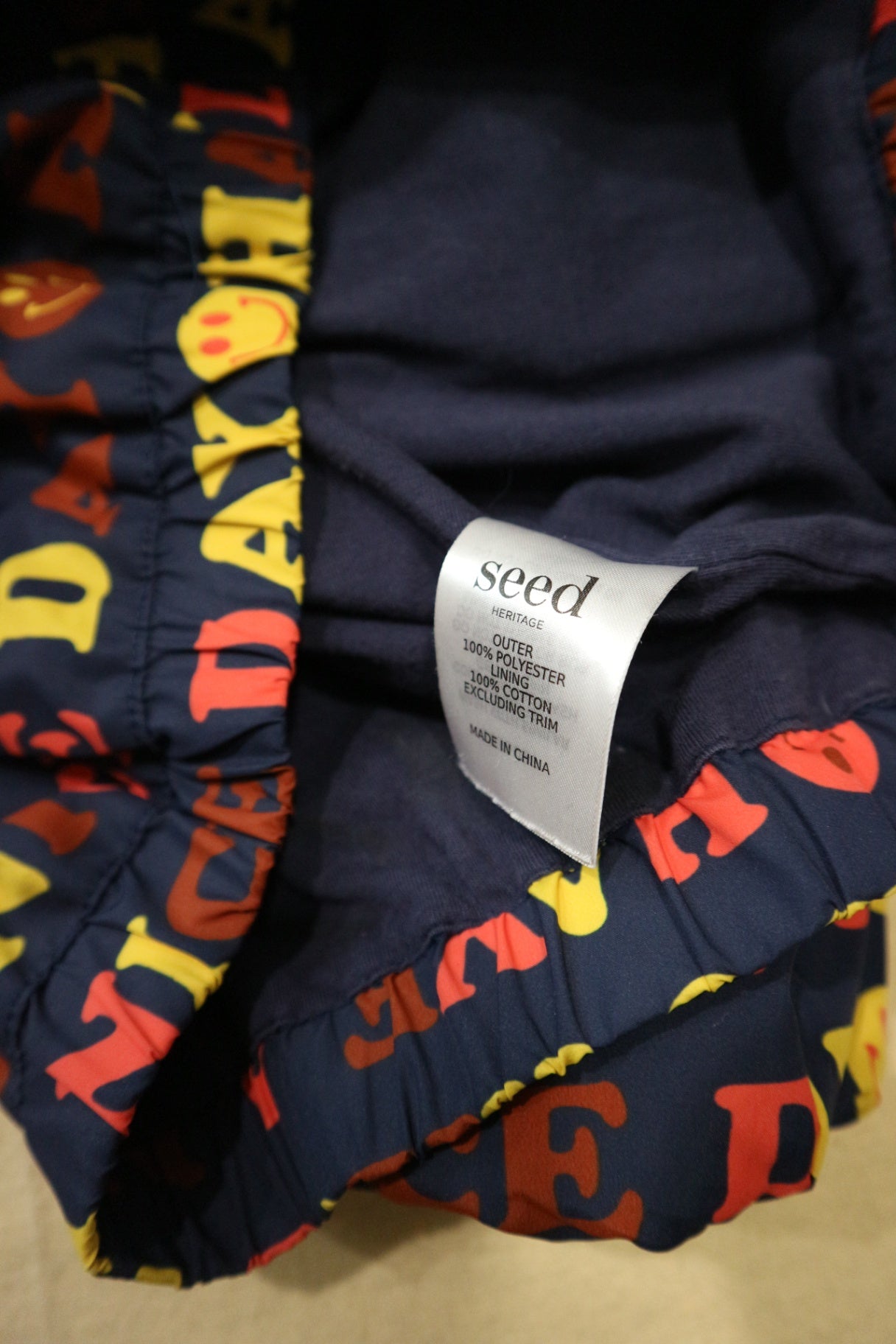 Seed Heritage Jacket, Navy blue with red and yellow print, 6