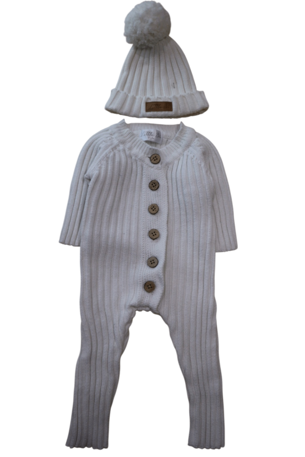 Little B Jumpsuit & Hat Set, White, 000