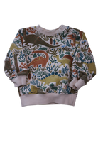 Goldie + Ace Jumper, Cream with multi-colour dinosaur print, 0