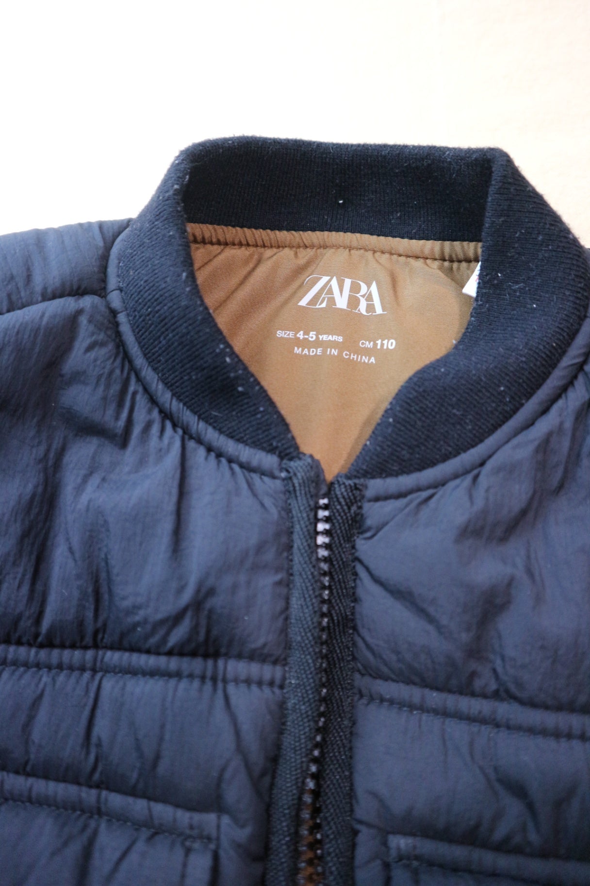 Zara Puffer Jacket, Black, 4-5