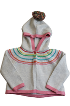 Next Hooded Cardigan, Grey with multicoloured stripes, 0