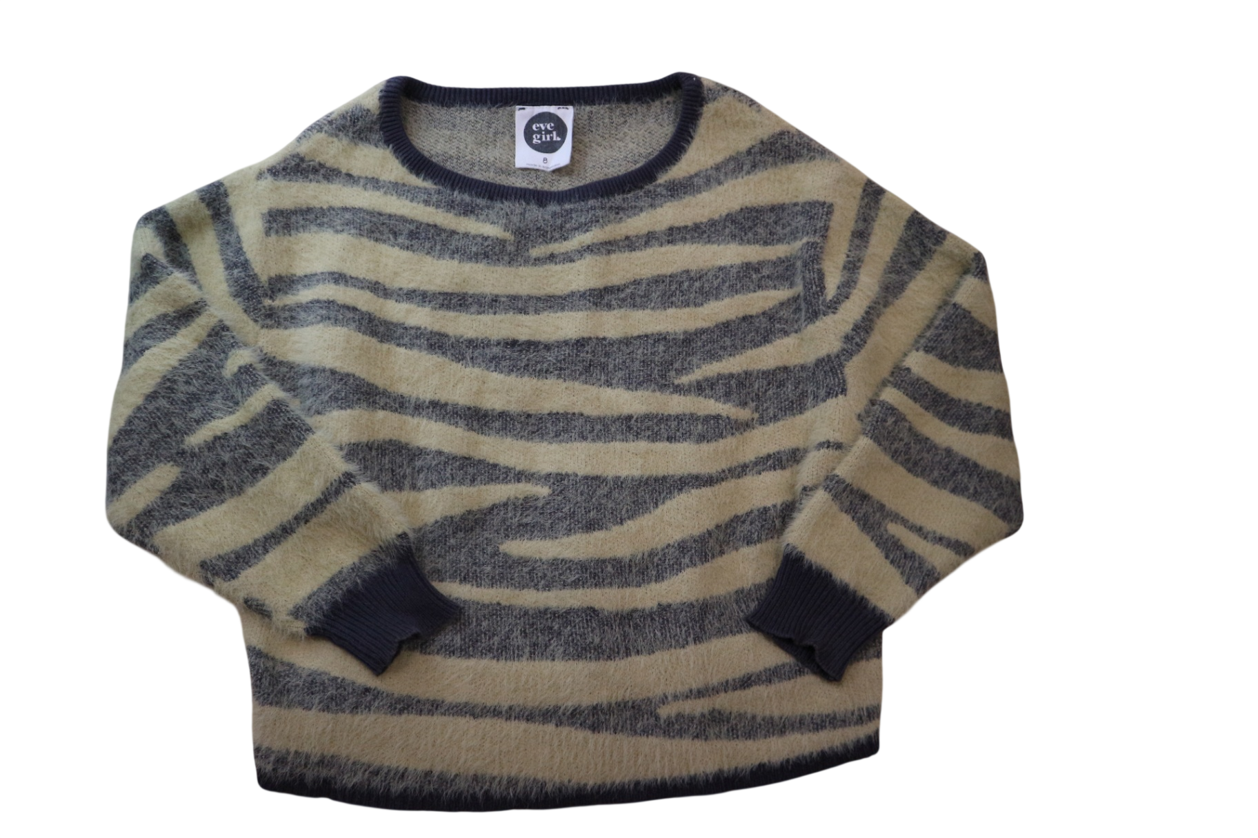 Eve Girl Jumper, Tan and navy, 8