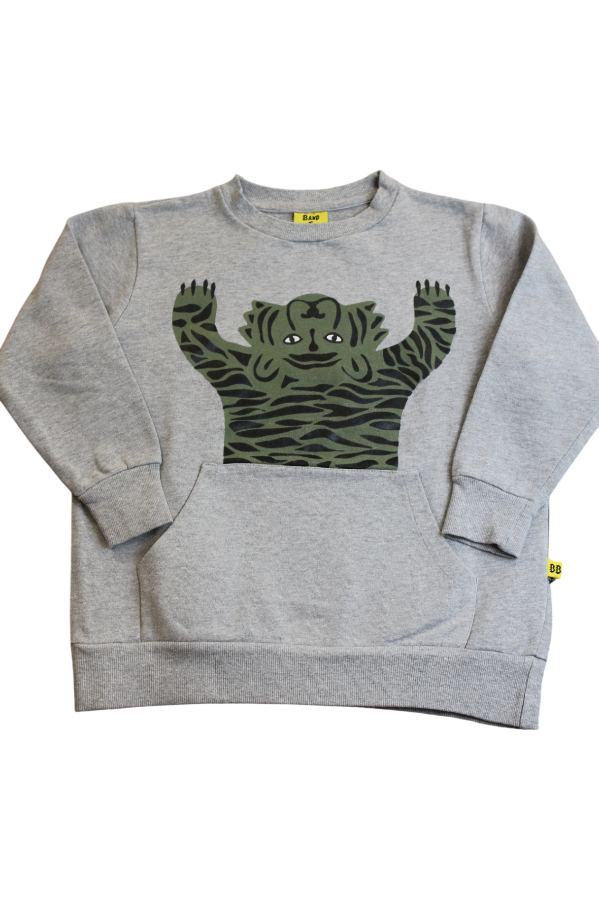 Band of Boys Jumper, Grey, green tiger, 6