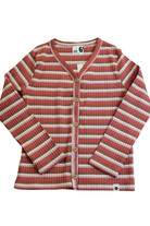 Cotton On Cardigan, Pink, red, brown and white striped, 6