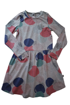 Littlehorn Dress, Grey with multicolour print, 8