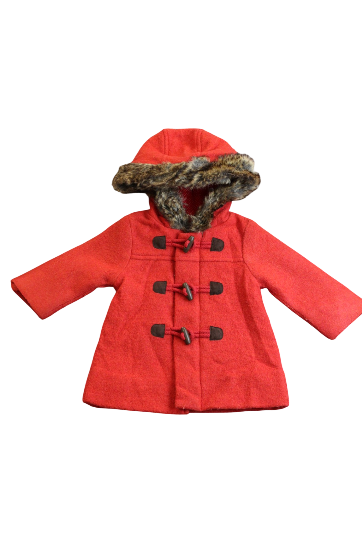 Purebaby Duffle Coat, Red, 0