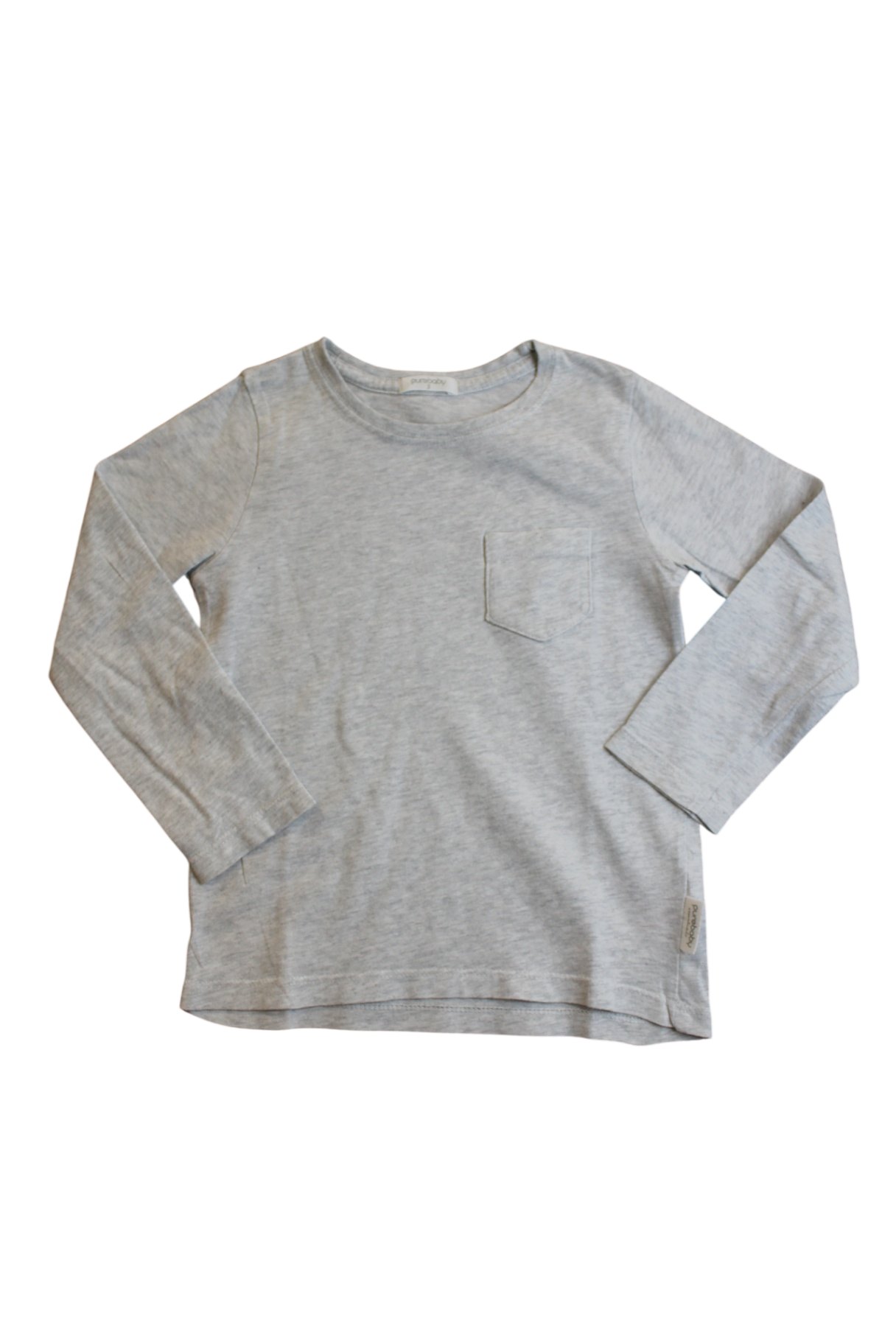 Purebaby Long-Sleeve T-Shirt, grey marle, 3