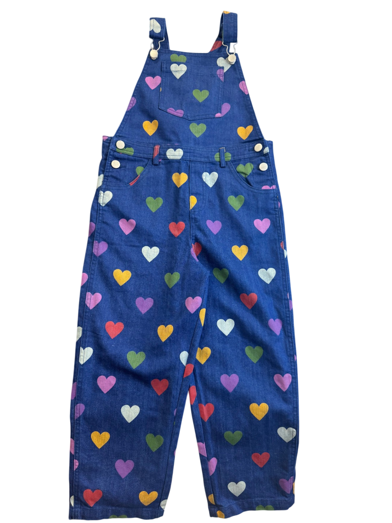 Dangerkids Overalls, Blue denim/Hearts, 7