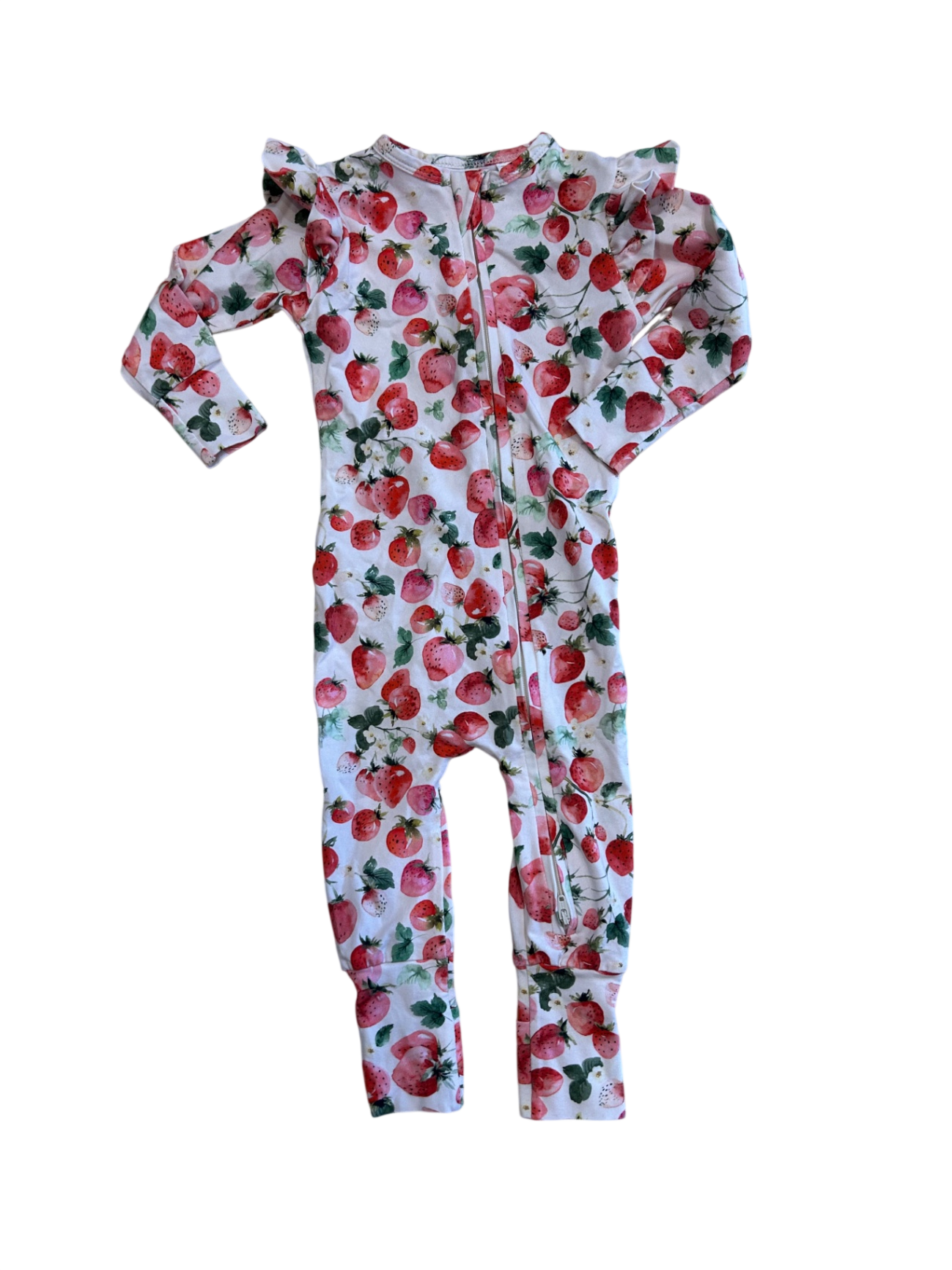 Snuggle Hunny Jumpsuit, White / strawberry , 0