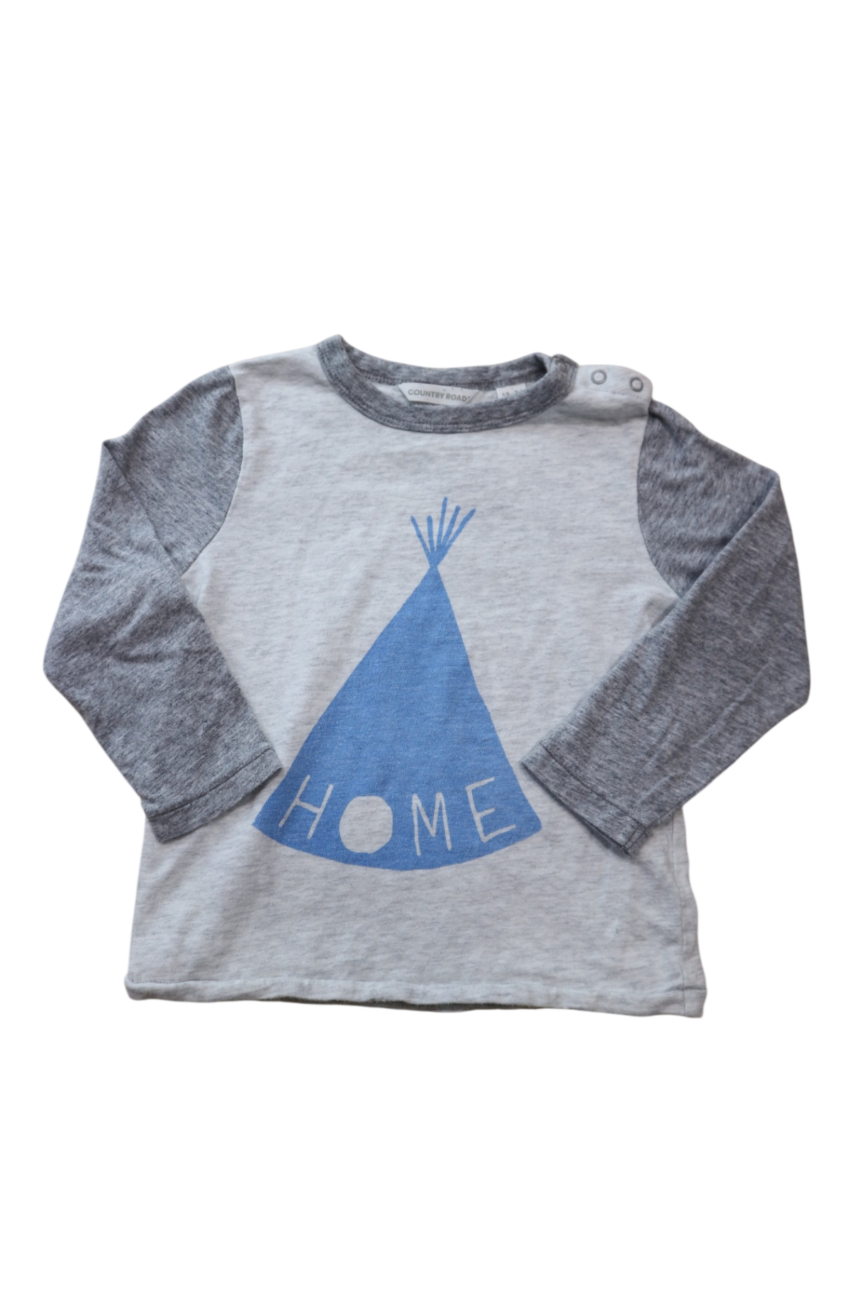 Country Road Long-Sleeve T-Shirt, Grey and Blue, 2