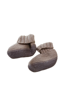 Handknit Slippers, Beige and brown, EU26-27