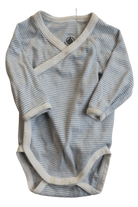 Petit Bateau Bodysuit, White and Blue, 0000