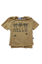 Minti T-Shirt, Mustard Yellow White Stripes, 1