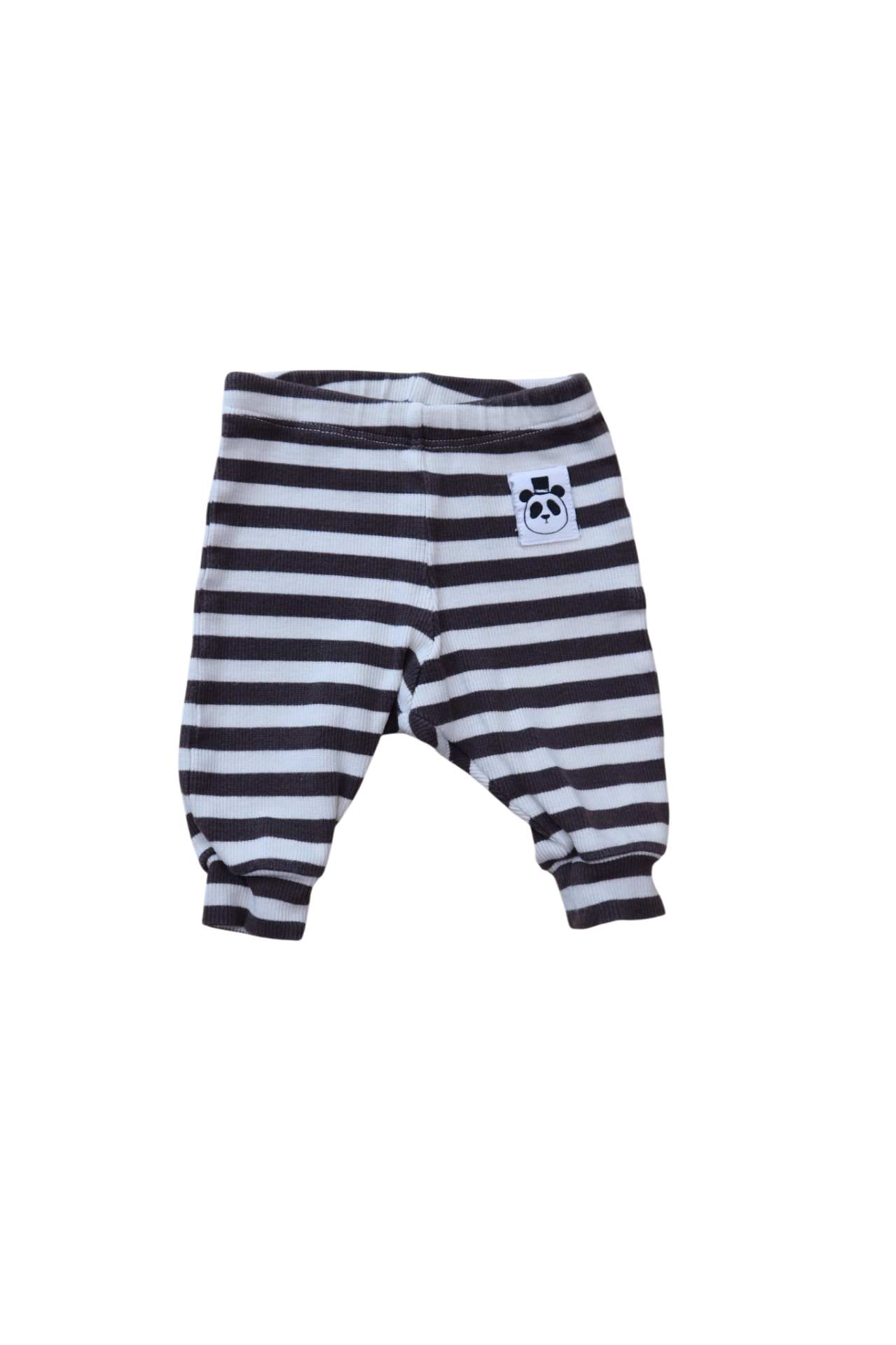 Mini Rodini Leggings, Brown Cream Stripes, Newborn