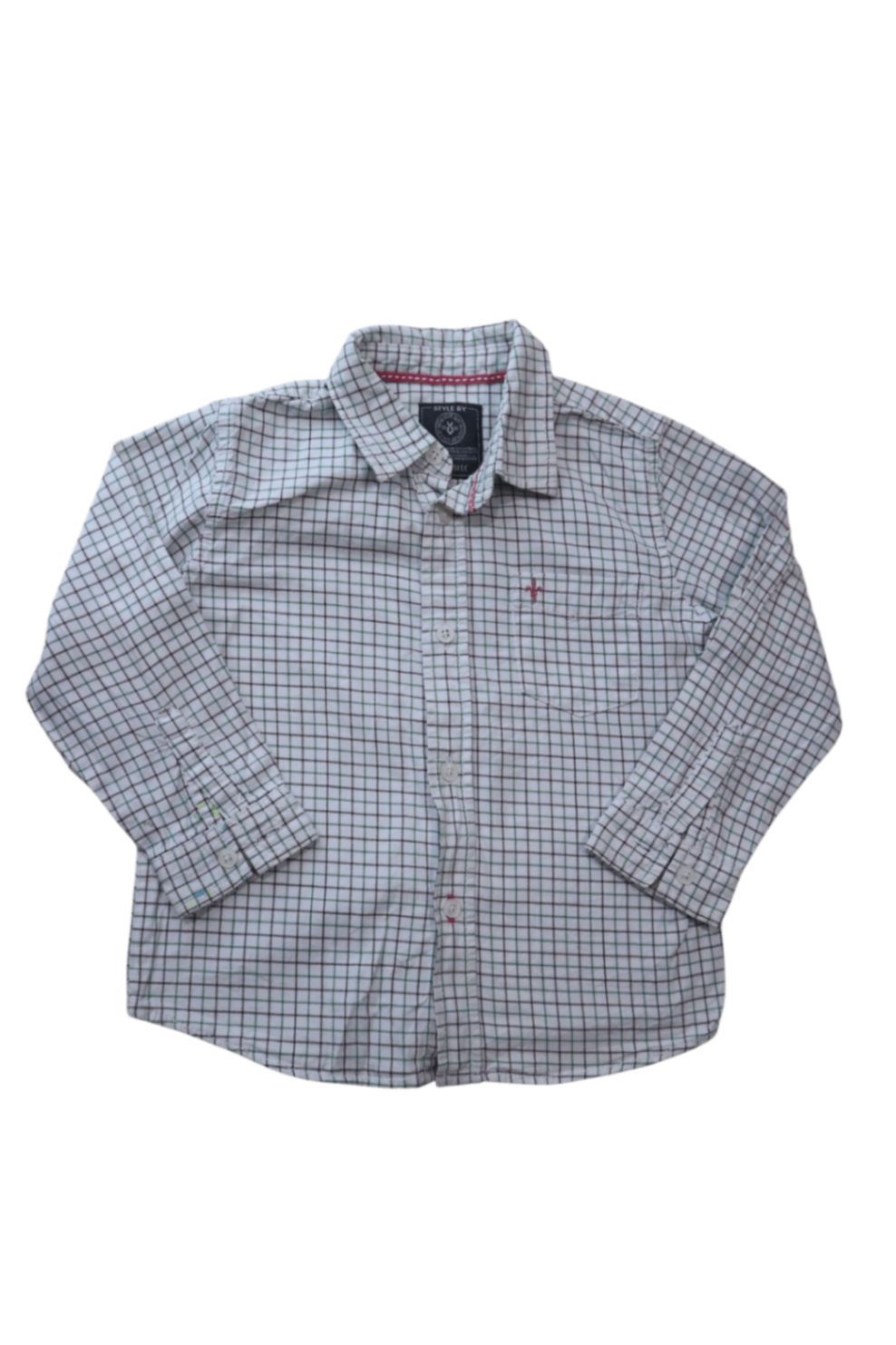 Zara Shirt, White, grey and green, 18-24M
