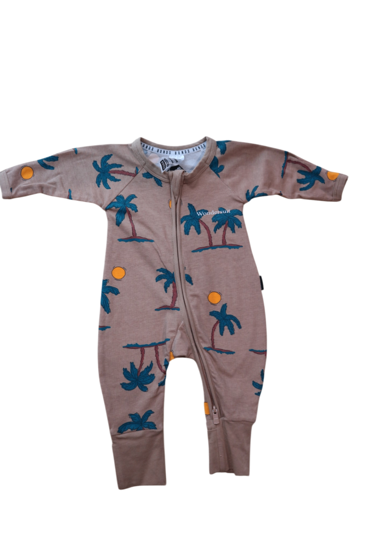 Bonds Jumpsuit, Brown w Palm Trees, 0000