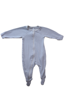 Purebaby Jumpsuit, White Blue Stripes, 0000