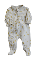 Nature Baby Jumpsuit, Cream with yellow stars, 0000