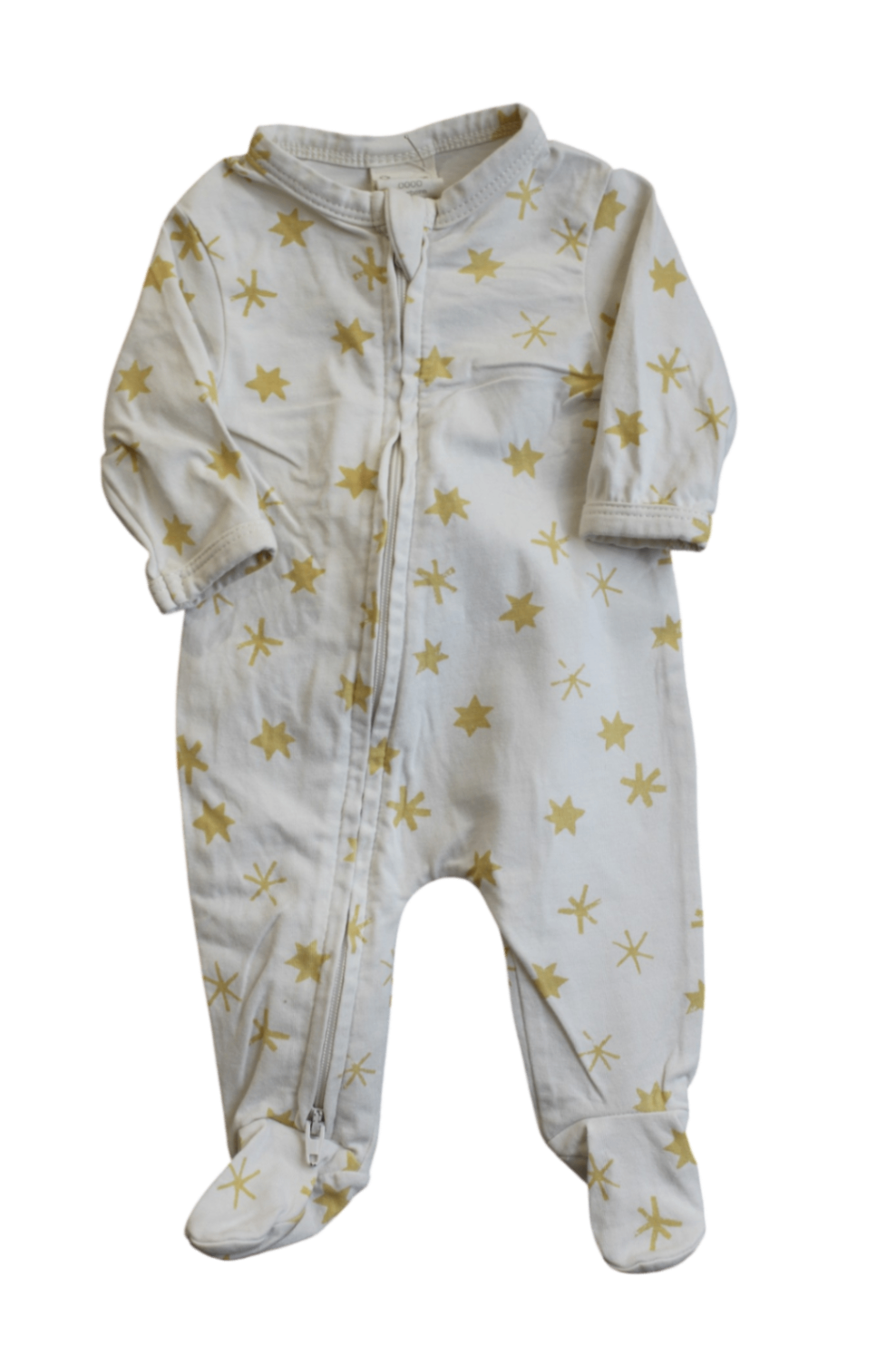 Nature Baby Jumpsuit, Cream with yellow stars, 0000