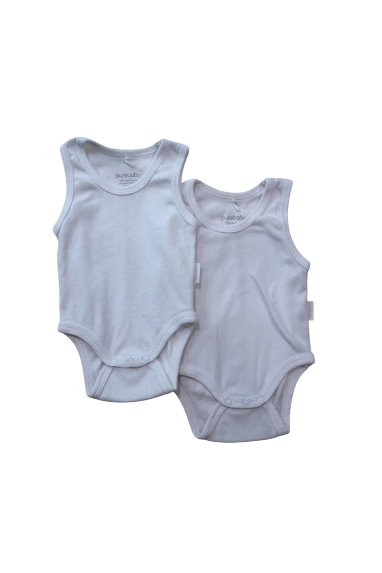 Purebaby Bodysuit, White, 0000