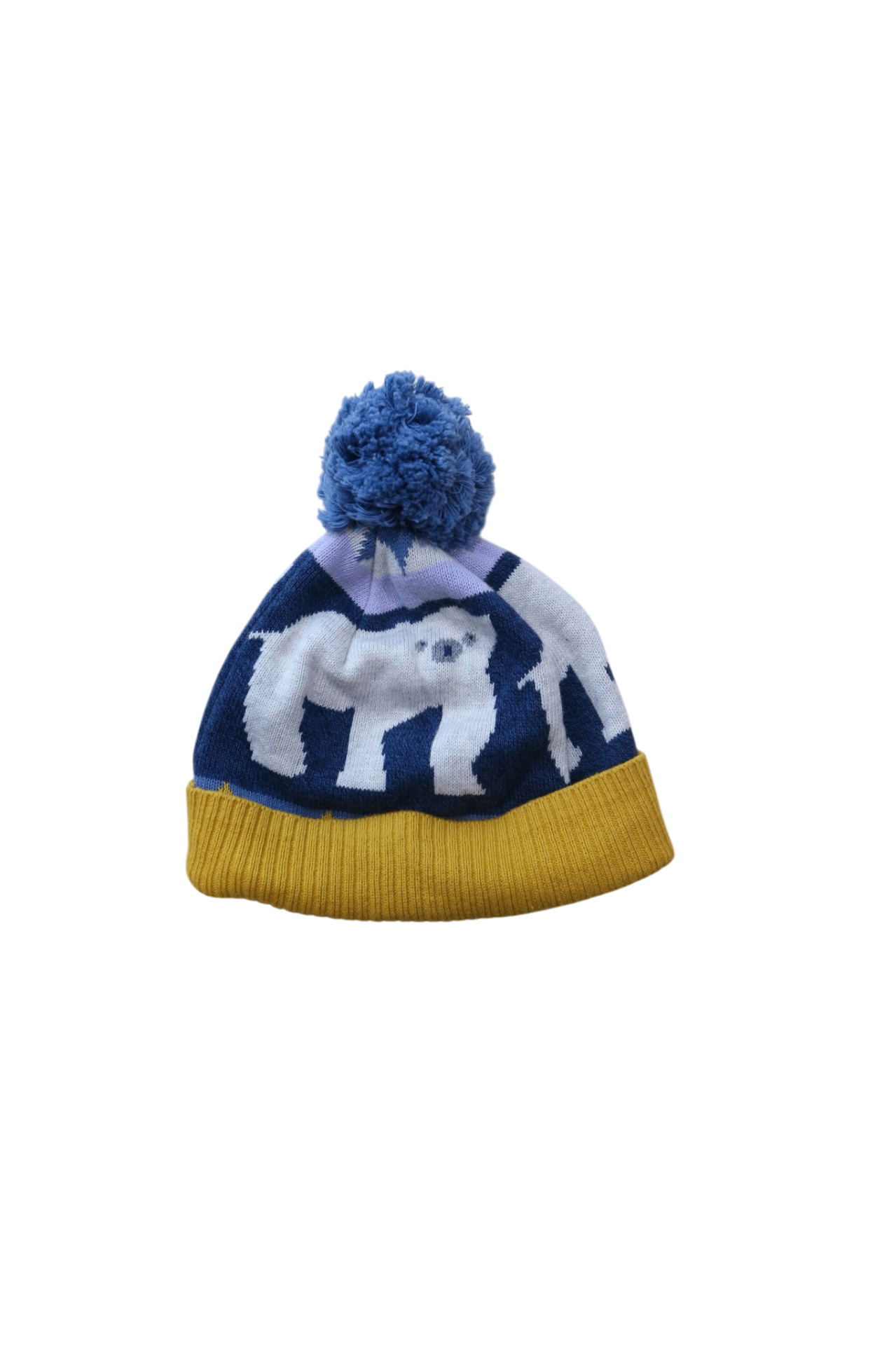 Gorman Playground Beanie, Blue Yellow Polar Bear, S/M