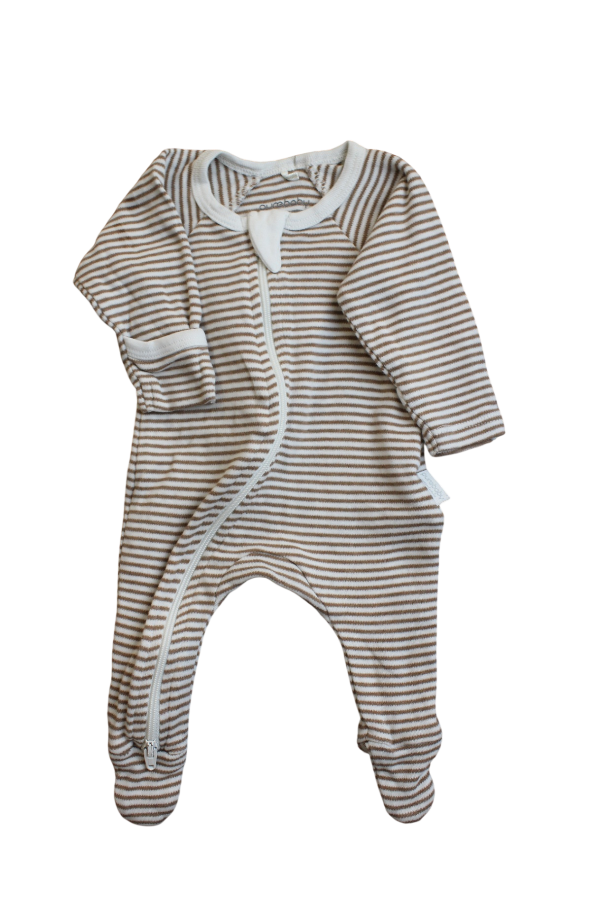Purebaby Jumpsuit, Brown stripe, 00000